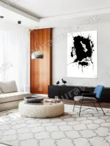 Abstract Black Ink Splatter Canvas Wall Art for Living Room Home Decor – view 5