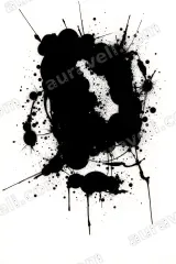 Abstract Black Ink Splatter Canvas Wall Art for Living framed modern home decor