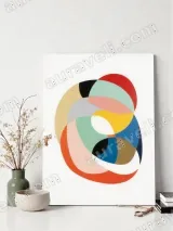 Abstract Geometric Circles Canvas Wall Art for Living Room Bedroom Home Decor