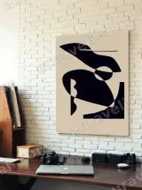 Abstract Geometric Black Beige Canvas Wall Art for Living Room Home Decor – view 4