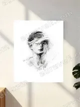 Sketch Style Portrait Canvas Wall Art for Living Room Home Decor – view 2