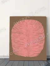 Pink Feather Canvas Wall Art for Living Room Bedroom Home Decor