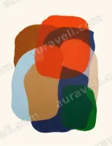 Abstract Color Block Canvas Wall Art for Living Room framed modern home decor