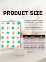 Teal & Orange Geometric Star Canvas Wall Art for Living Room Home Decor – view 7