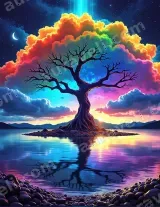 Surreal Rainbow Tree Canvas Wall Art for Living Room Home Decor living room wall art for modern home decor