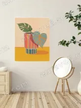 Monstera & Heart Leaf Potted Canvas Wall Art for Living Room Decor – view 2
