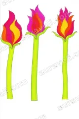 Flame - Shaped Floral Canvas Wall Art for Living Room Home Decor wall art print
