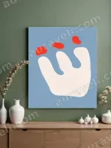 Minimalist Abstract Hand Canvas Wall Art for Living Room & Bedroom Decor