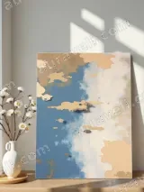 Abstract Sky & Gold Clouds Canvas Wall Art for Living Room Decor – view 4