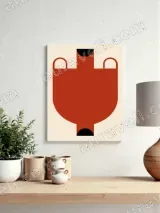 Minimalist Red Geometric Canvas Wall Art for Living Room Decor – вид 4