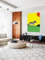Zebra Cartoon Canvas Wall Art for Living Room Bedroom Home Decor – вид 4
