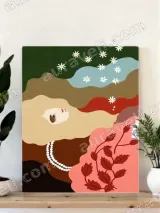 Abstract Woman & Floral Canvas Wall Art for Living Room Home Decor – view 4
