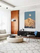 Sunlit Snowy Mountain & Full Moon Canvas Wall Art for Home Decor – view 5