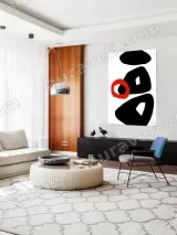 Abstract Geometric Red Circle Canvas Wall Art for Living Room Home Decor – вид 5