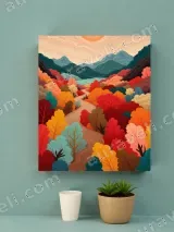 Colorful Autumn Landscape Canvas Wall Art for Home Decor – вид 2