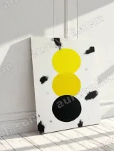 Abstract Black Yellow Circles Canvas Wall Art for Home Decor – вид 3