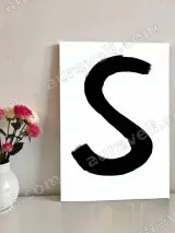 Letter S Brushstroke Canvas Wall Art for Living Room Bedroom Home Decor – view 2