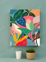 Tropical Botanical Canvas Wall Art for Living Room Bedroom Home Decor