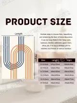 Blue & Orange Retro Geometric Lines Canvas Wall Art for Home Decor – view 6