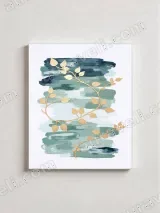 Abstract Watercolor & Gold Vine Canvas Wall Art for Living Room Decor – view 3