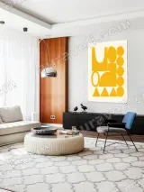Yellow Abstract Geometric Canvas Wall Art for Living Room Home Decor – view 5