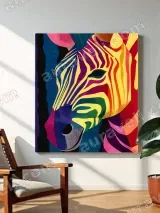 Colorful Zebra Pop Art Canvas Wall Art for Home Decor – view 3