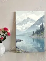 Mountain Lake Landscape Canvas Wall Art for Living Room Home Decor – view 2