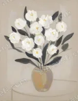 White Floral Vase Canvas Wall Art for Living Room Bedroom Home Decor wall art print