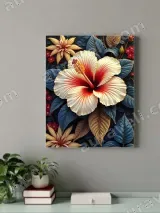 Vibrant Hibiscus Floral Canvas Wall Art for Living Room Bedroom Home Decor