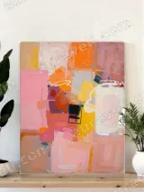 Abstract Colorful Block Canvas Wall Art for Living & Bedroom Home Decor