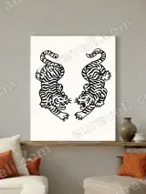 Two Tigers Canvas Wall Art for Living Room Home Decor – view 3