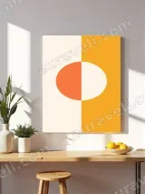 Abstract Color - Blocked Oval Canvas Wall Art for Living Room Decor – view 4