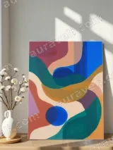 Abstract Colorful Shapes Canvas Wall Art for Living Room Home Decor – view 5