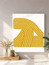 Abstract Geometric Yellow Line Canvas Wall Art for Living Room Home Decor – view 4