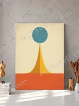 Mid - Century Geometric Canvas Wall Art for Living Room Home Decor
