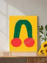 Abstract Cherry Canvas Wall Art for Living Room Decor