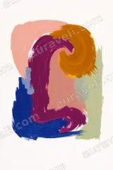 Abstract Colorful Brushstroke Canvas Wall Art for Home Decor framed modern