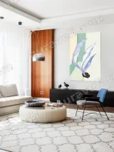 Abstract Blue Botanical Canvas Wall Art for Living Room Bedroom Home Decor – вид 5