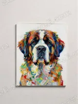 Colorful Abstract St. Bernard Dog Canvas Wall Art for Home Decor – view 2