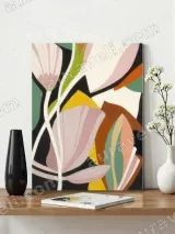 Abstract Floral Canvas Wall Art for Living Room & Bedroom Home Decor