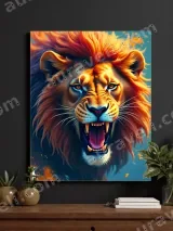 Roaring Lion Vibrant Canvas Wall Art for Living Room Home Decor – view 3