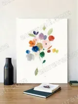 Watercolor Floral Bouquet Canvas Wall Art for Living Room Home Decor – view 2