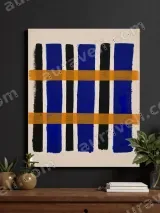 Abstract Geometric Stripe Canvas Wall Art for Living Room Home Decor
