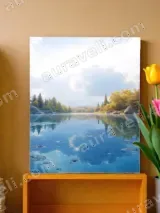 Serene Lake Forest Landscape Canvas Wall Art for Living Room Home Decor – view 2