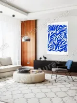 Blue Abstract Floral Canvas Wall Art for Living Room Bedroom Home Decor – view 5