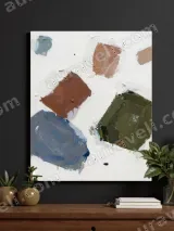 Abstract Color Block Canvas Wall Art for Living Room Bedroom Home Decor