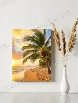 Tropical Beach Palm Tree Sunset Canvas Wall Art for Home Decor – view 4