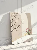 Winter Snow Tree & Floral Canvas Wall Art for Home Decor – view 3