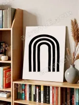 Abstract Black Rainbow Canvas Wall Art for Living Room Home Decor – view 3
