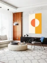 Abstract Color - Blocked Oval Canvas Wall Art for Living Room Decor – view 5